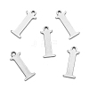 Tarnish Resistant 304 Stainless Steel Alphabet Charms STAS-H122-I-P-2