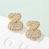 Brass Micro Pave Cubic Zirconia Stud Earrings EJEW-Z091-04G-Z-1