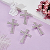 4Pcs Cross Rhinestone Lapel Pins JEWB-HY0001-50S-4