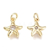 Brass Micro Pave Clear Cubic Zirconia Charms KK-M206-44G-2
