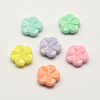 Opaque Acrylic Flower Beads SACR-Q100-M058-1