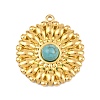 Bohemian Style 304 Stainless Steel with Synthetic Turquoise Pendants STAS-G381-02G-05-1