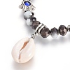 Cowrie Shell Pendant Stretch Bracelets BJEW-JB04058-01-2