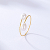 Natural Pearl Teardrop Cuff Rings HF2251-1