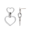 Non-Tarnish 304 Stainless Steel Double Heart Dangle Stud Earrings for Women EJEW-N016-015P-3