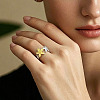 304 Stainless Steel Cuff Open Rings for Women WG42749-01-3