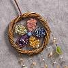 Copper Wire Wrapped Flower Natural & Synthetic Mixed Stone Chips Suncatchers HJEW-F027-05-3