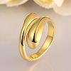 Real 18K Gold Plated Adjustable Brass Finger Rings for Women RJEW-BB07574-A-3