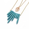 Dyed Synthetic Howlite Tiered Necklaces NJEW-JN02346-4