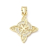 Brass Micro Pave Clear Cubic Zirconia Pendants KK-E799-06A-G-1