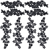 Gorgecraft 4 Pairs 2 Style Flower Polyester Embroidery Cloth Iron on/Sew on Appliques DIY-GF0008-83-1