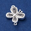 Brass Pave Clear Cubic Zirconia Connector Charms KK-Z066-09S-2