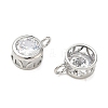 Brass Pave Clear Cubic Zirconia Pendants CU-CBA42CA-04C-P-2