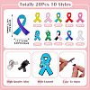 20Pcs 10 Styles Awareness Ribbon Enamel Pin JEWB-TA0001-39-4