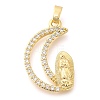 Brass Micro Pave Cubic Zirconia Pendants KK-S049-20G-01-1