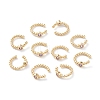 Brass Micro Pave Cubic Zirconia Cuff Earrings LS-EJEW-H109-01I-G-2