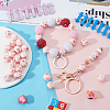 30pcs Round with Paw Pattern Silicone Focal Beads SIL-SC0002-03C-4