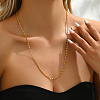 Simple Brass Singapore Chain Necklaces for Women WX2955-1-3