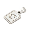 304 Stainless Steel Pave Natural White Shell Pendants STAS-S130-03P-C-2