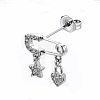 Brass Micro Pave Clear Cubic Zirconia Dangle Stud Earrings EJEW-N011-37P-NF-3