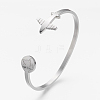 Tarnish Resistant 304 Stainless Steel Cuff Bangles LS-BJEW-N0028-02P-1