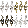 40Pcs 4 Colors Snake Alloy Pendants TIBEP-SC0001-82-1