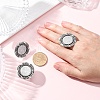 Vintage Adjustable Iron Finger Ring Components Alloy Cabochon Bezel Settings PALLOY-O039-08AS-2