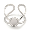 Non-Tarnish 304 Stainless Steel Oval Cuff Ring Components RJEW-A043-07P-2