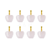 8Pcs Natural Rose Quartz Teacher Apple Charms G-FI0001-26-1