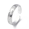 Non-Tarnish 304 Stainless Steel Crescent Moon Open Cuff Ring for Women RJEW-C046-01P-1