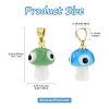 16Pcs 8 Colors Handmade Lampwork Pendants LAMP-FS0001-47-4