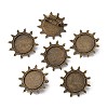 Flat Round Tibetan Style Brooch Cabochon Settings TIBE-S199-AB-NR-2