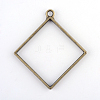 Rack Plating Alloy Rhombus Open Back Bezel Pendants LS-X-PALLOY-S047-22F-FF-2