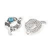 Synthetic Turquoise & Alloy Pendants PALLOY-H146-01AS-Q-2