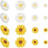 110Pcs 6 Style Flatback Hair & Costume Accessories Ornaments Scrapbook Embellishments Resin Flower Daisy Cabochons CRES-FH0001-08-1