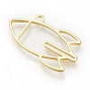 Rack Plating Alloy Open Back Bezel Pendants PALLOY-R099-06G-FF-2