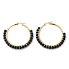 Beaded Hoop Earrings EJEW-JE03830-04-4