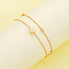 Heart Alloy & Plastic Imitation Pearls Round Beaded Necklaces & Double Layer Bracelets Sets FS-WGC2DB5-01-4