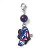 Butterfly Alloy Enamel Pendant Decorations HJEW-JM01191-2