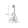 304 Stainless Steel Micro Pave Cubic Zirconia Belly Rings WG5C1DA-10-2