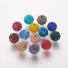 Polymer Clay Rhinestone Beads RB-K050-10mm-C