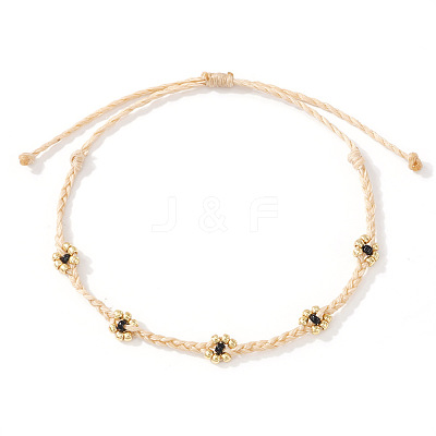 Handmade Glass Seed Bead Braided Bead Bracelets AU9604-3-1