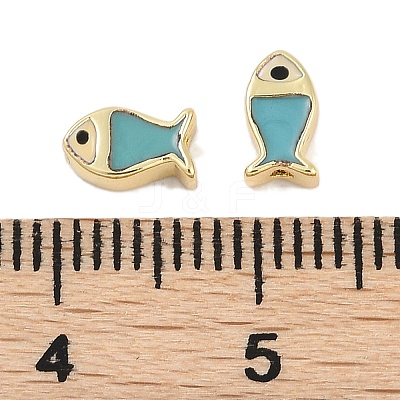 Rack Plating Brass Beads KK-Q028-23G-1
