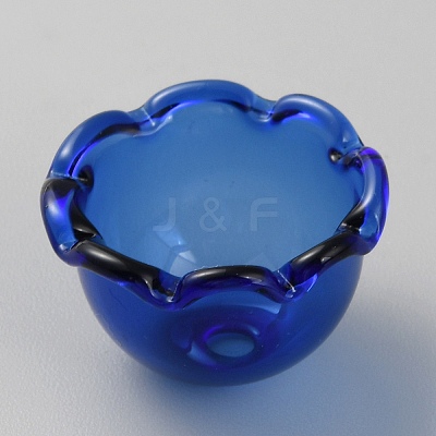 Transparent Glass Bead Cap Flower GLAA-TAC0008-18A-1