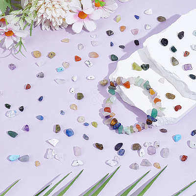 24 Styles Natural & Synthetic Mixed Gemstone Chip Beads G-PA0001-98-1
