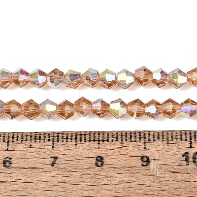 AB Color Plated Transparent Glass Beads Strands GLAA-G127-01-02G-1