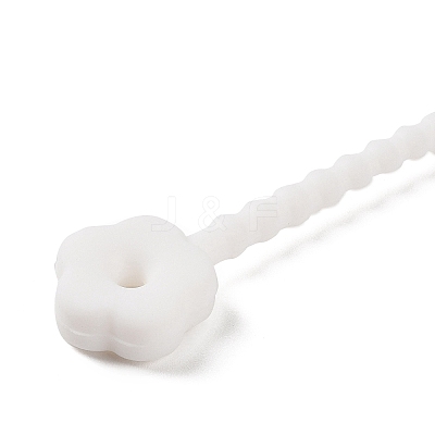 Flower Shape Silicone Cable Zip Ties AJEW-C034-01C-1