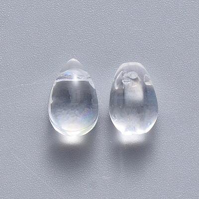 Transparent Spray Painted Glass Charms GLAA-R211-03-D07-1