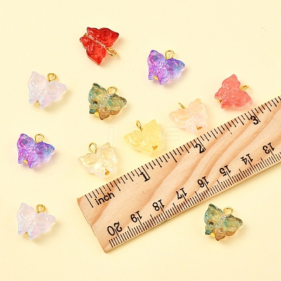 50Pcs Glass Pendants PALLOY-FS00015-1