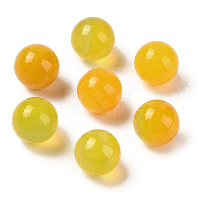 Natural Yellow Agate No Hole Sphere Beads G-K353-04A-28-1